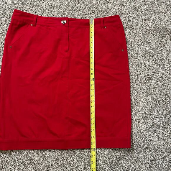 Lafayette 148 red straight knee-length skirt size 16 - Picture 7 of 8